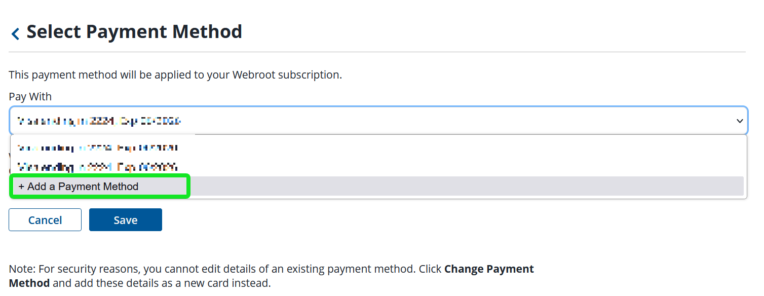 How to manage default payment method and automatic renewal